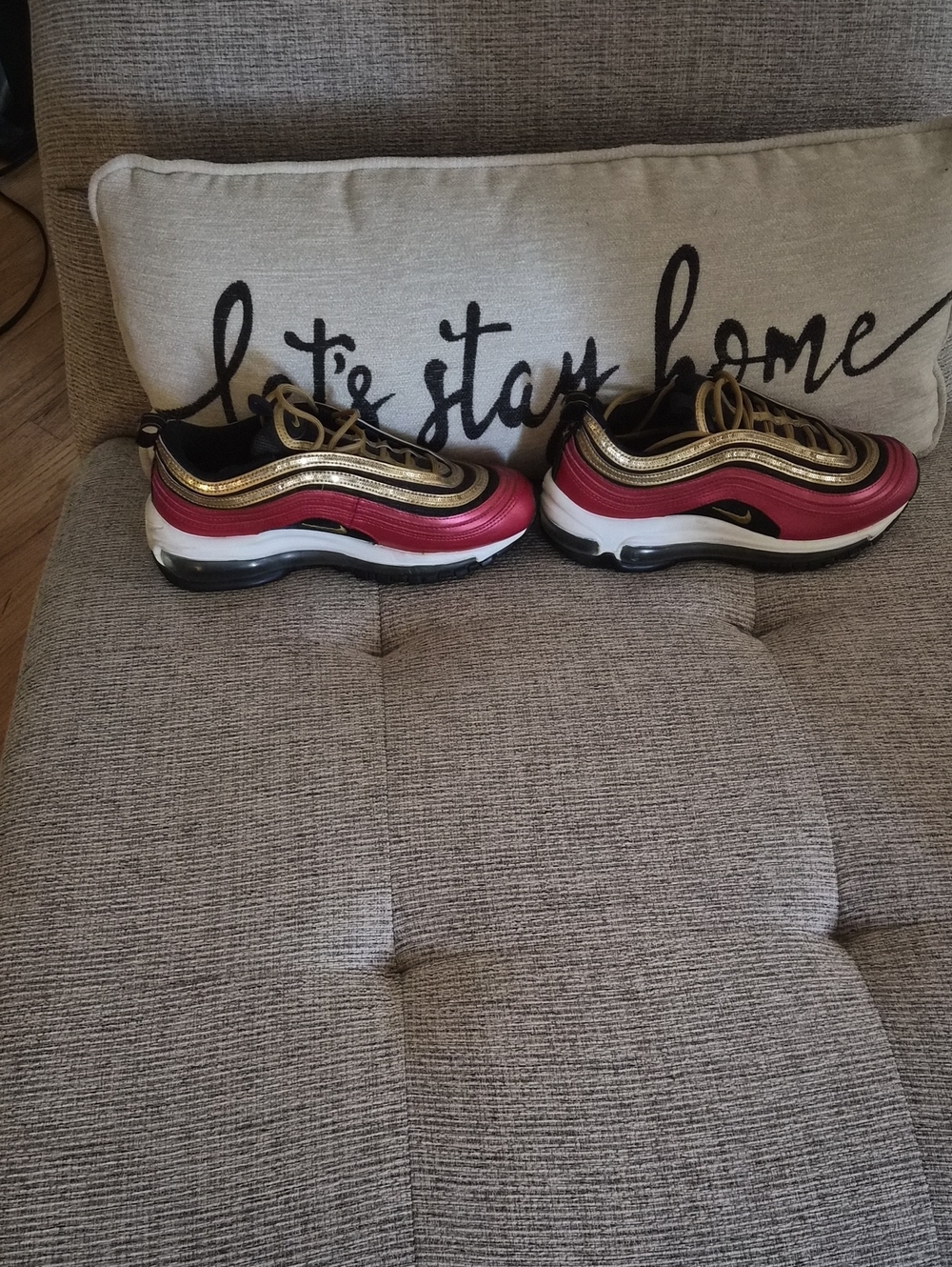 Nike Air Max 97 Women's Sneakers - Red, Gold, Black, White
